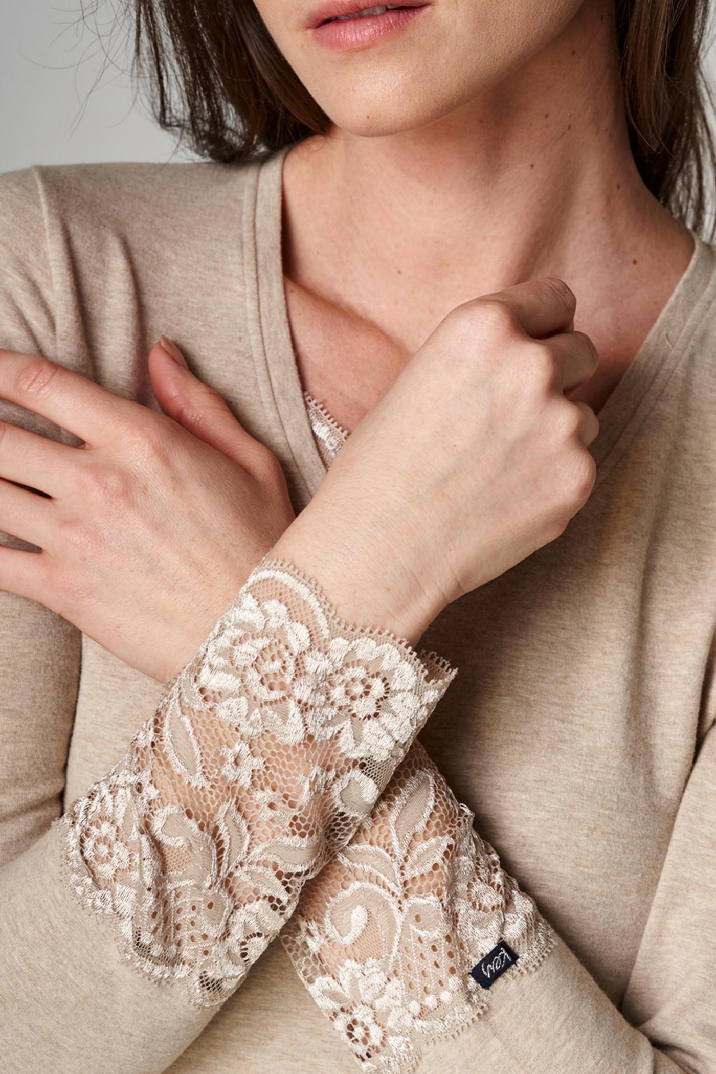 Термолонгслив с кружевом LVD 729 4 Hot Touch beige