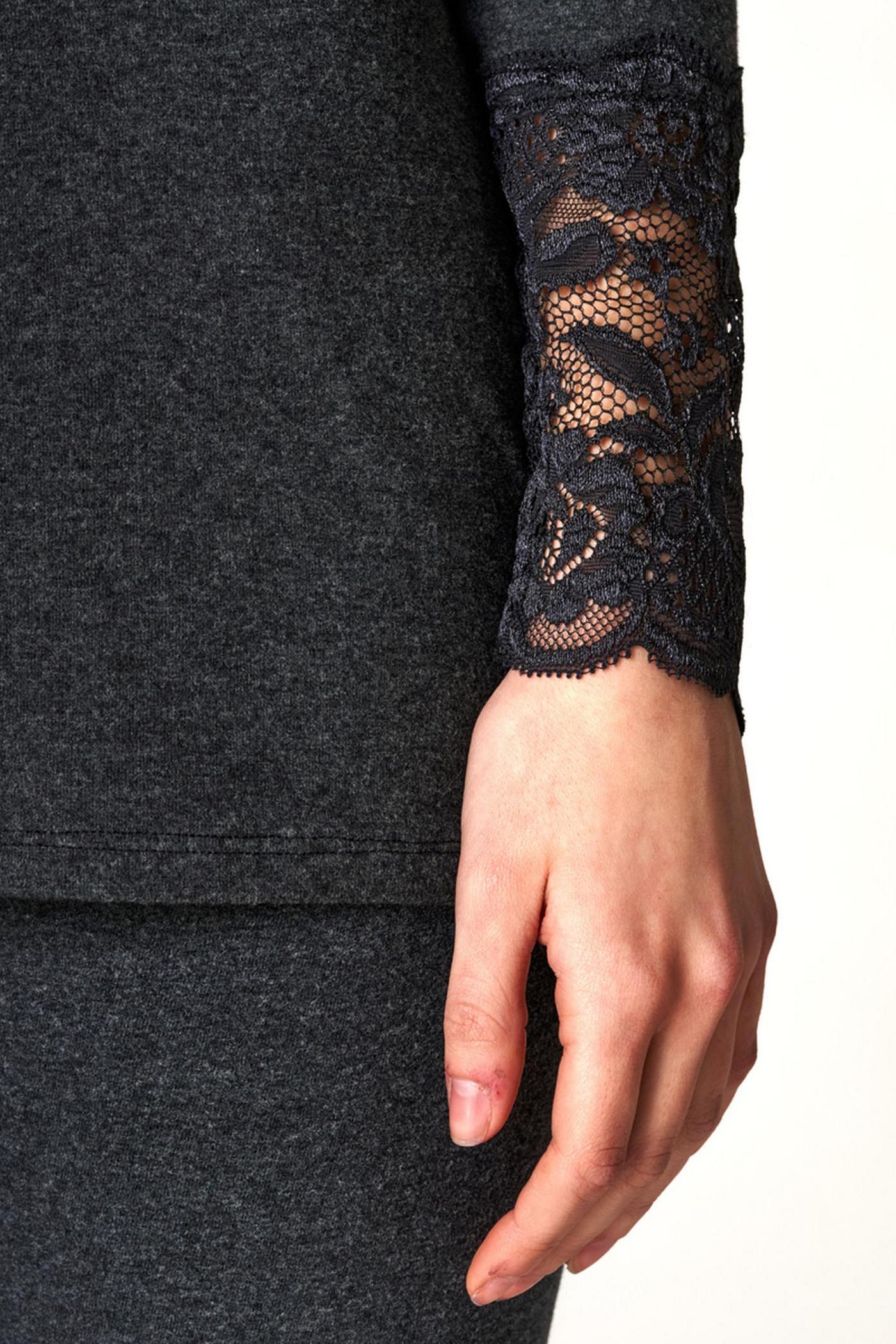 Термолонгслів з мереживом LVD 729 4 Hot Touch gray