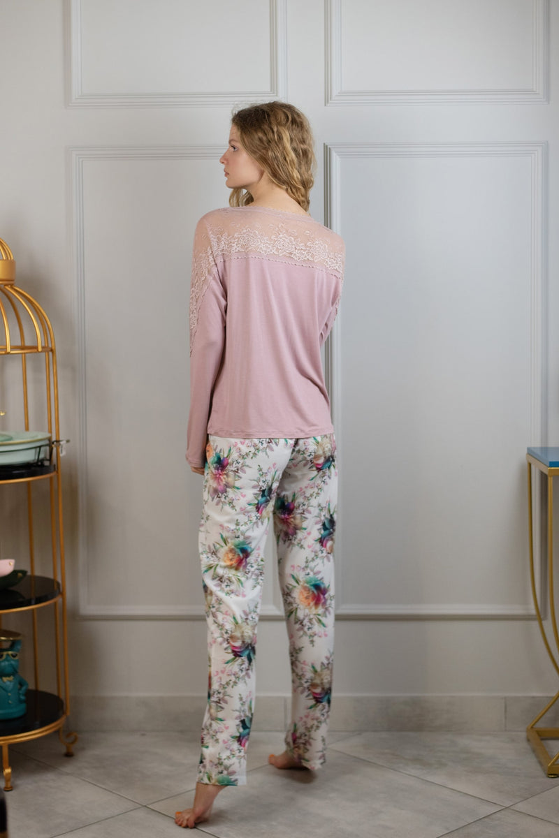 Пижамная блуза из вискозы 053/1 dasty pink