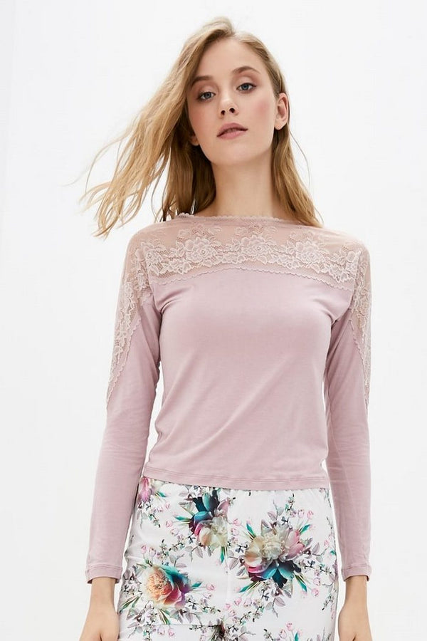 Піжамна блуза з віскози 053/1 dasty pink