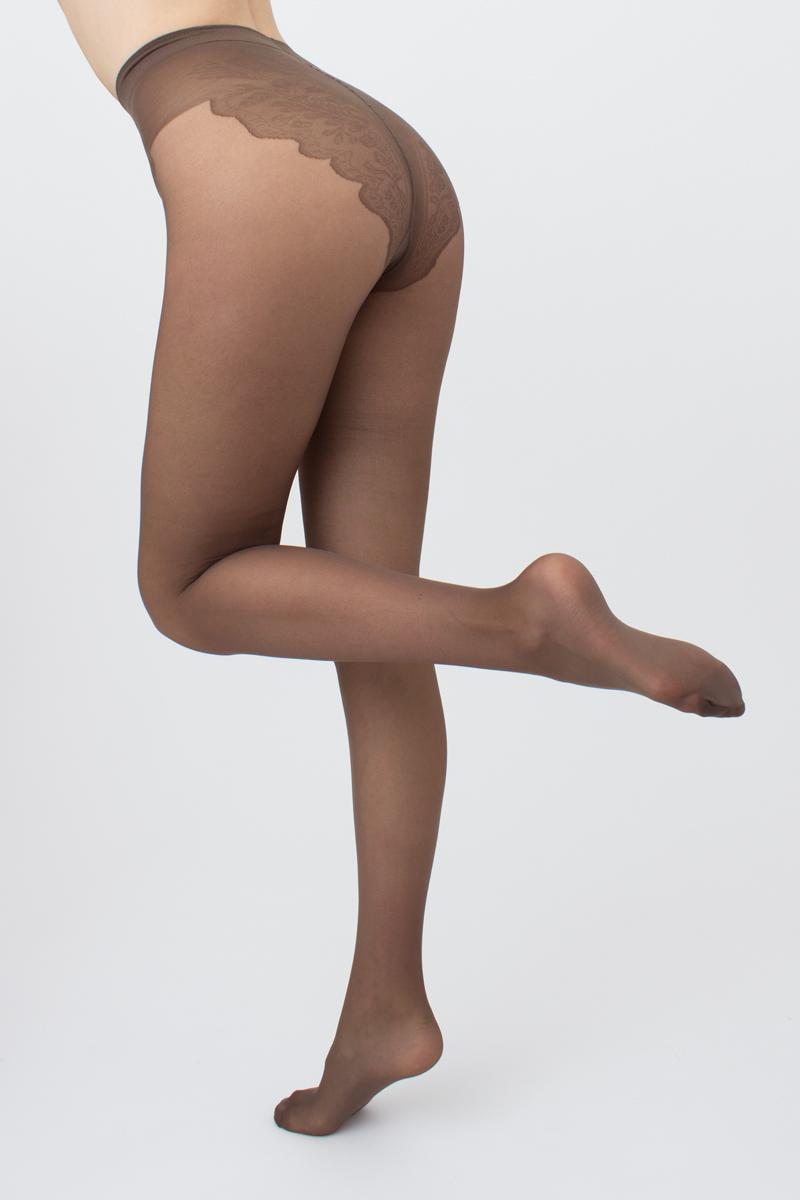 Классические полуматовые колготки с кружевными трусиками Bikini 40 den