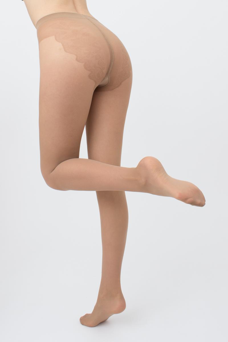 Классические полуматовые колготки с кружевными трусиками Bikini 40 den