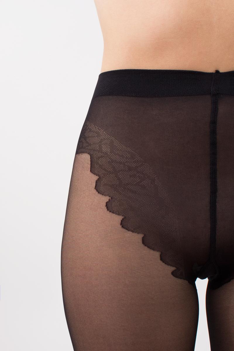 Колготки со швом и ажурными трусиками Chic Bikini 20d