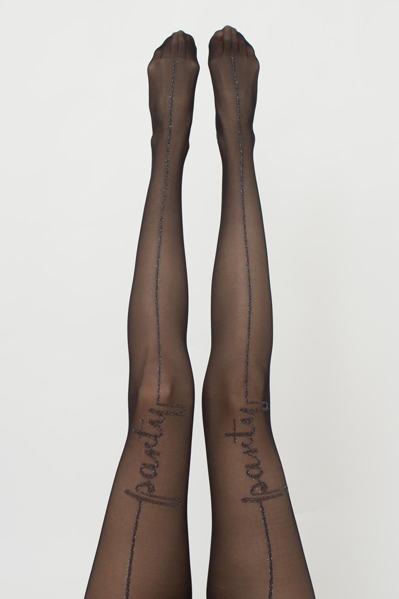 Колготки с люрексовой надписью Party 2 20d