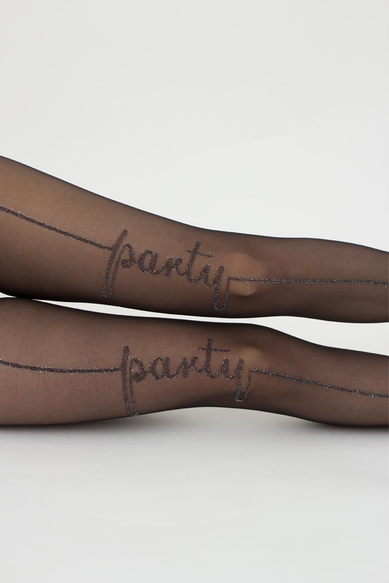 Колготки с люрексовой надписью Party 2 20d