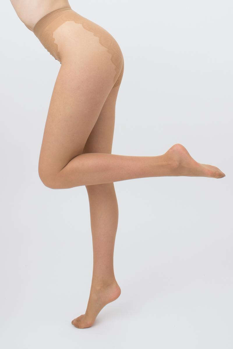 Классические полуматовые колготки с кружевными трусиками Bikini 20 den