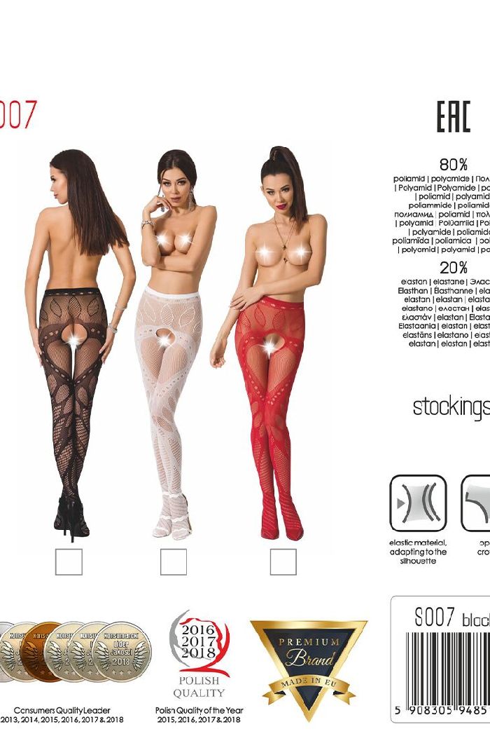 Ажурные колготки с разрезом S007