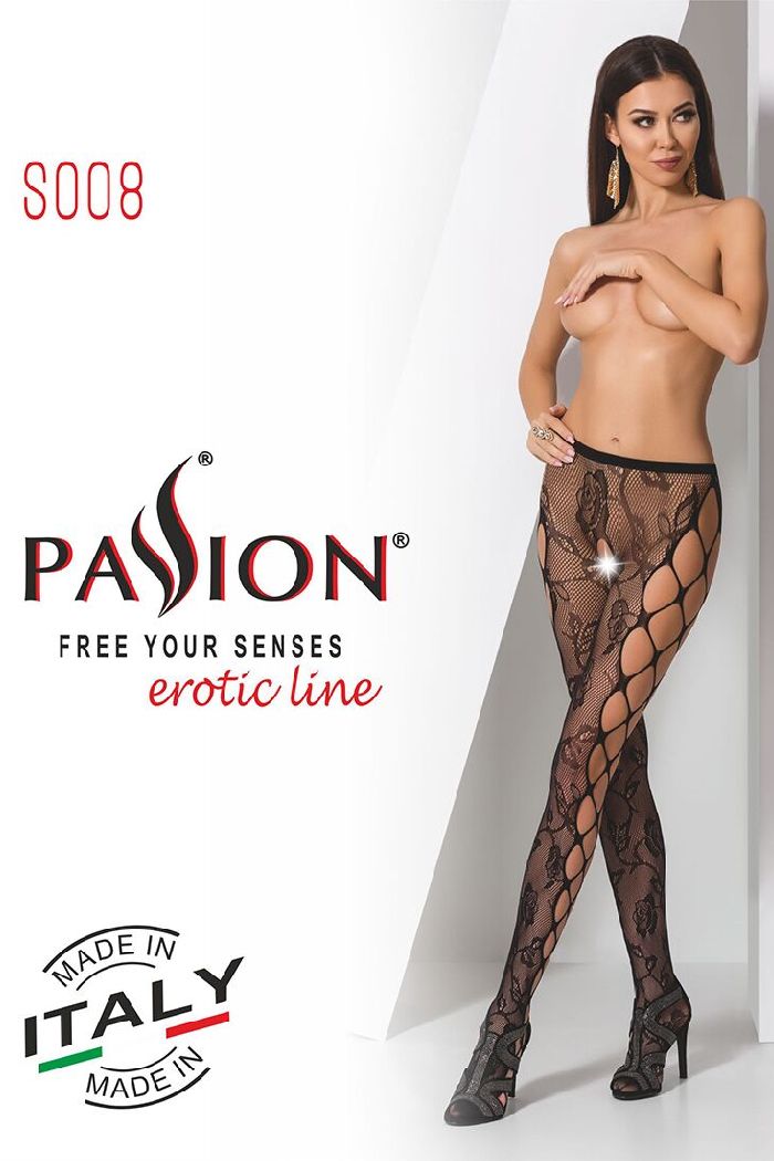 Ажурні колготки з розрізом S008