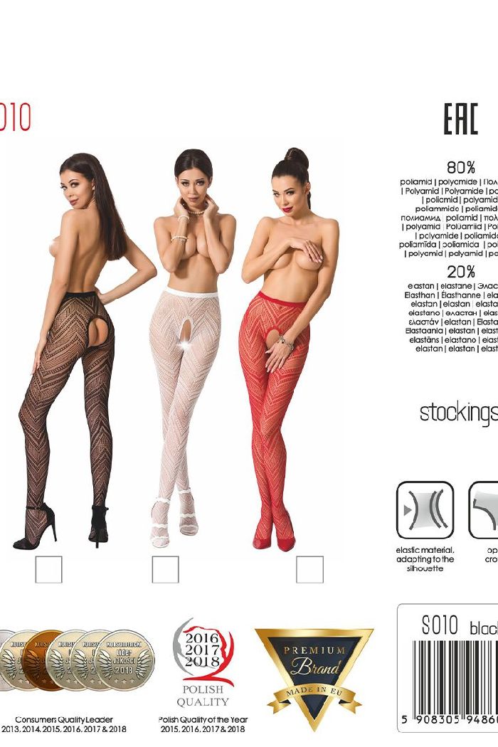 Ажурные колготки с разрезом S010