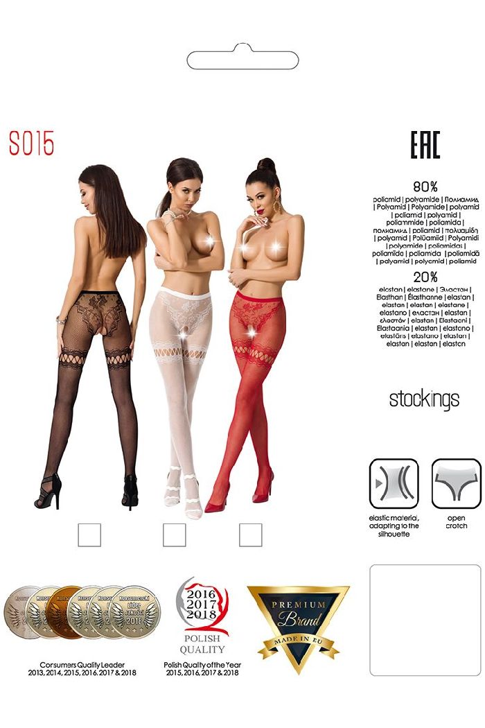 Ажурные колготки с разрезом S015