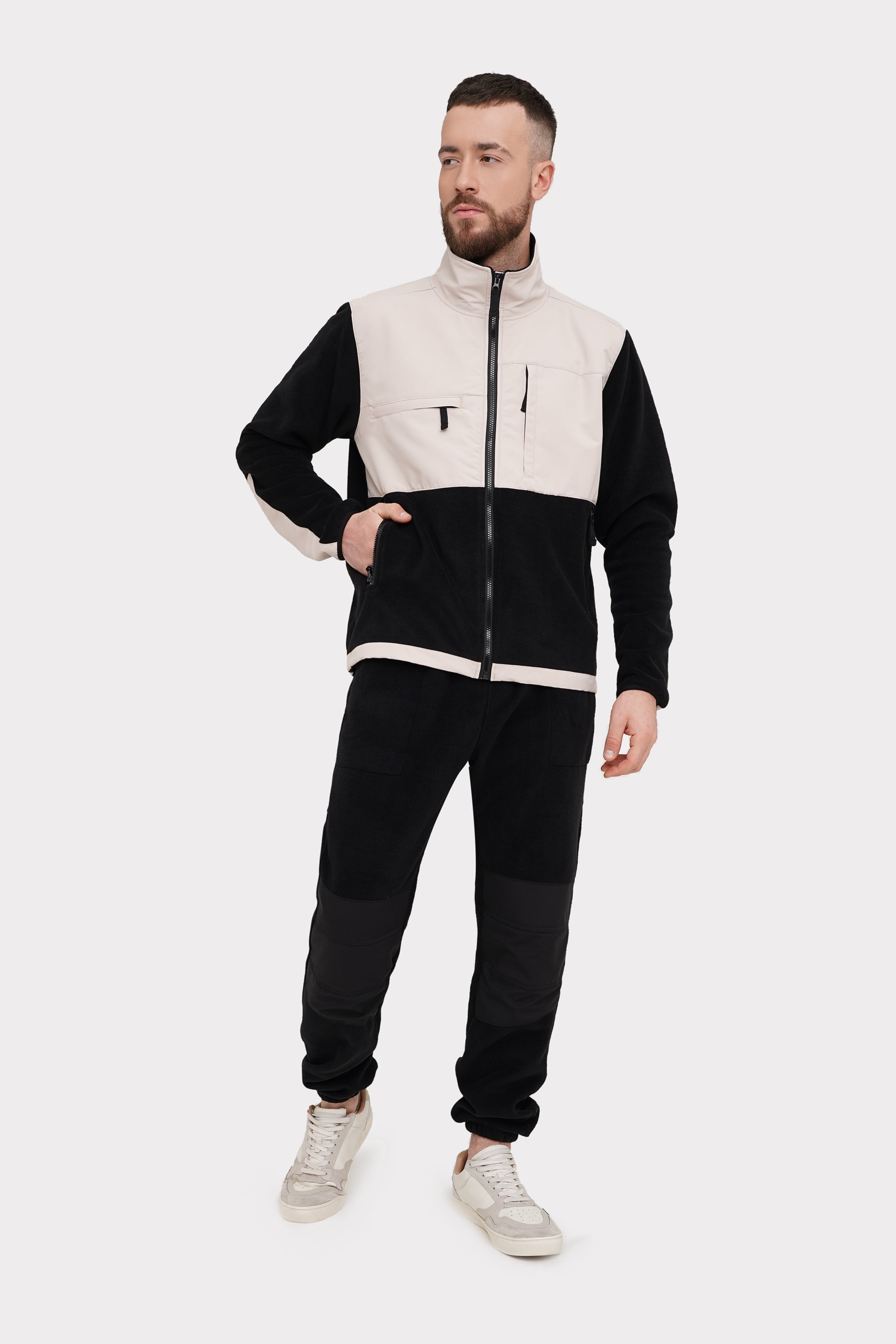 Флисовый мужской костюм 24011 black