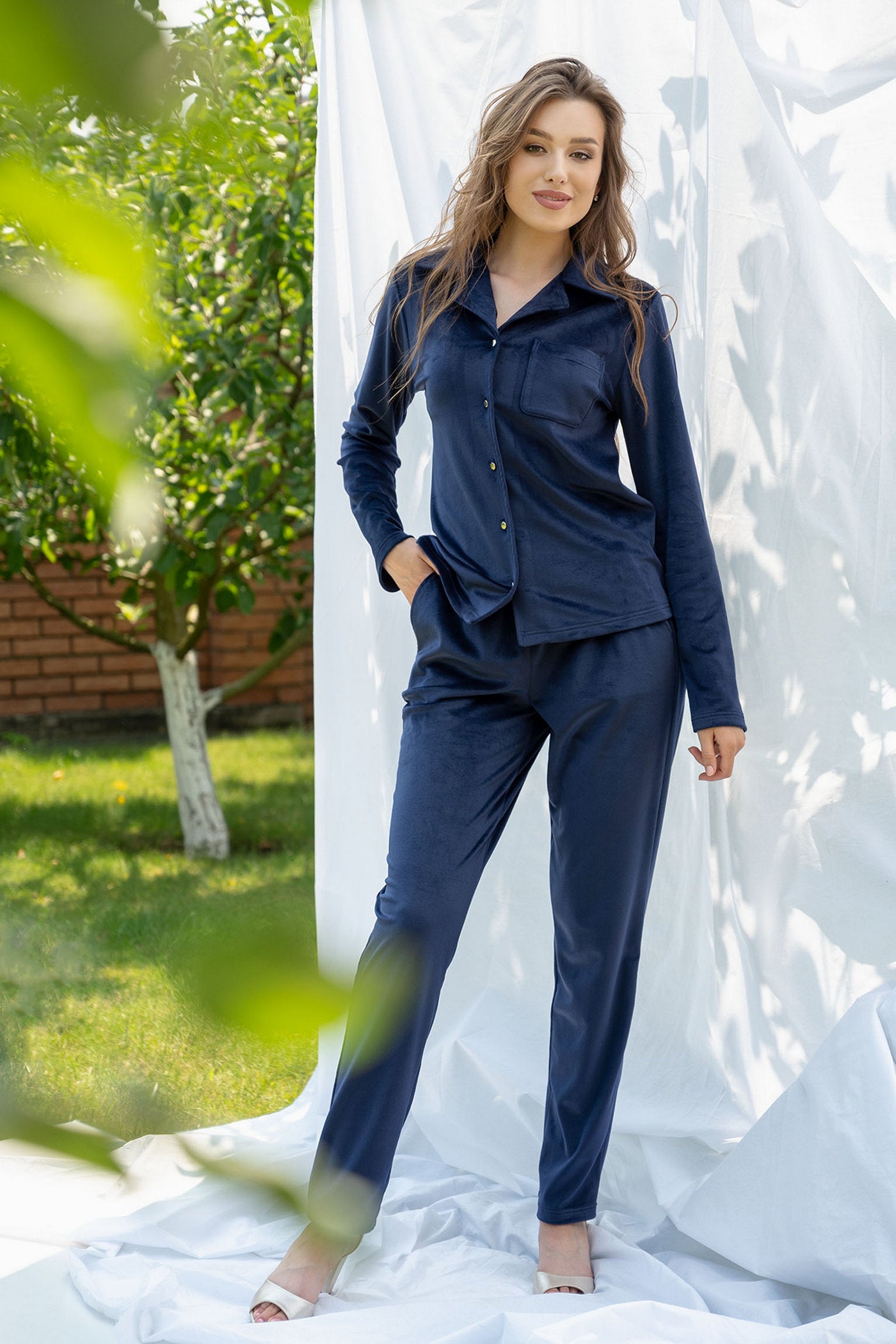 Велюровий комплект 2324 navy blue