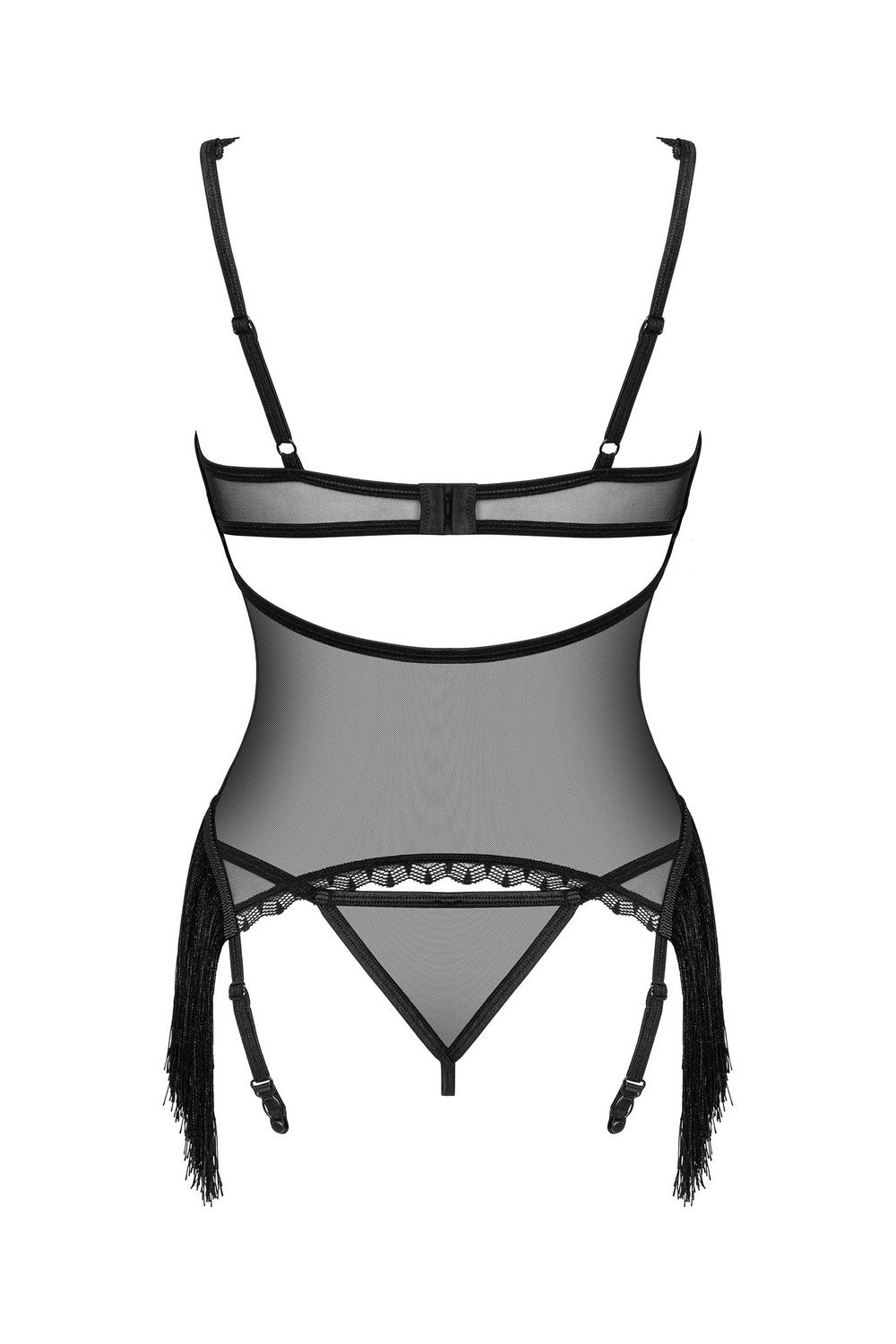 Полупрозрачный корсет с бахрамой Sherila black