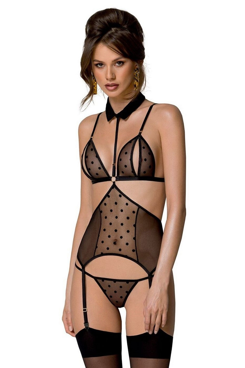 Корсет с декоративным воротничком Dominica black