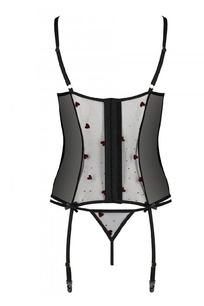 Корсет с пажами для чулок Lovelia black