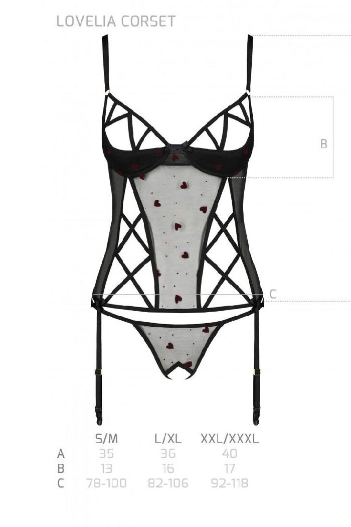 Корсет с пажами для чулок Lovelia black