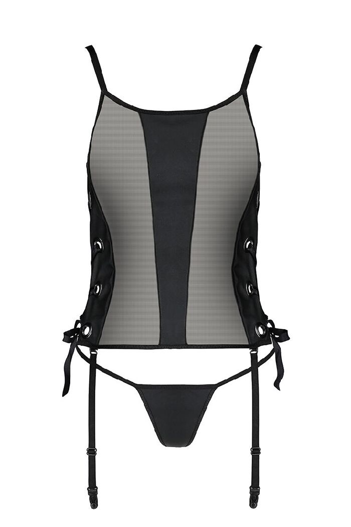 Корсет из эко-кожи с люверсами Malwia