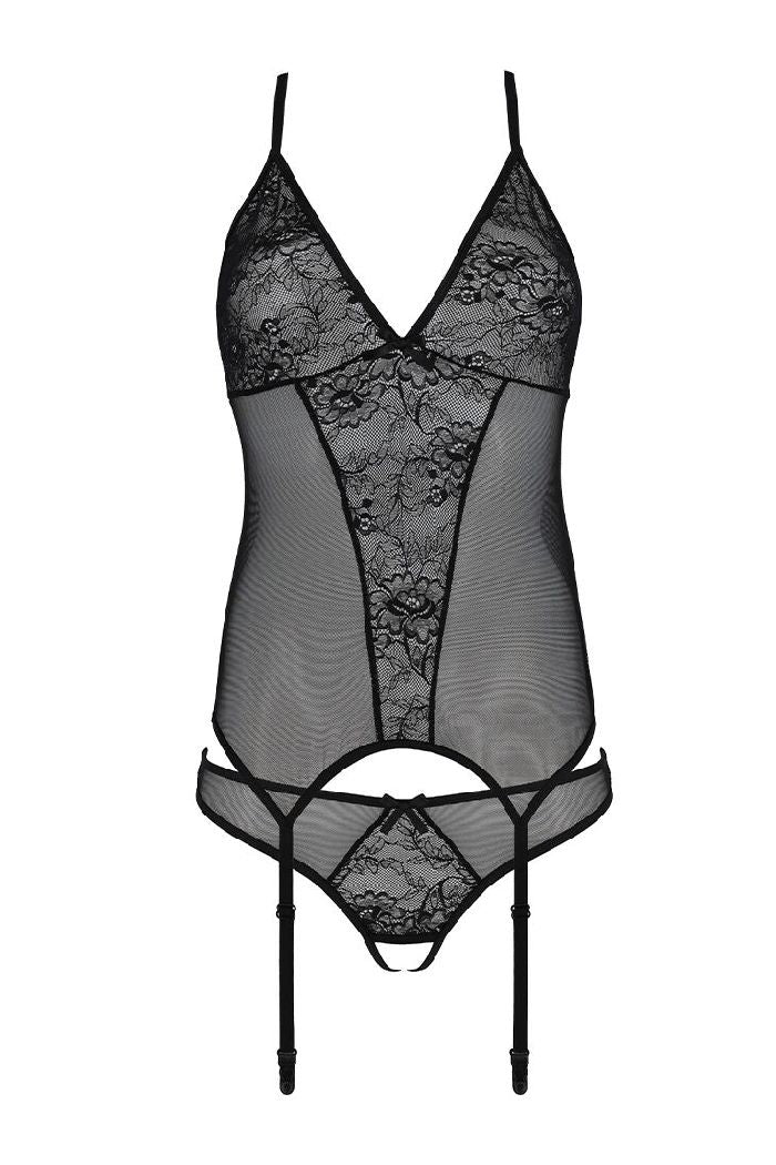 Корсет с кружевом Ursula black