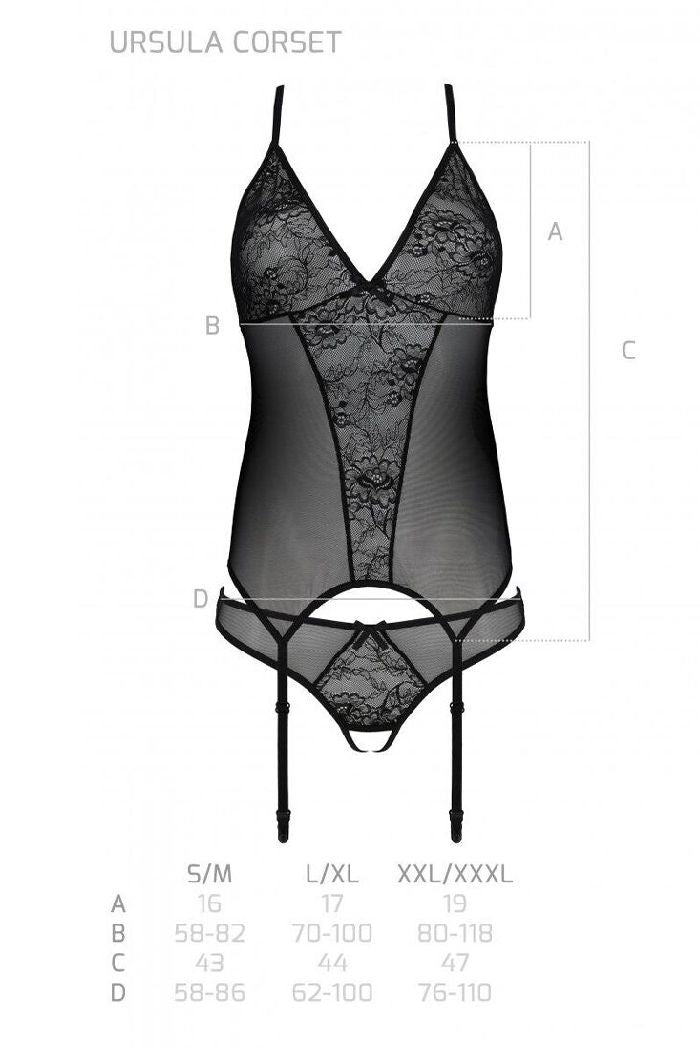 Корсет с кружевом Ursula black