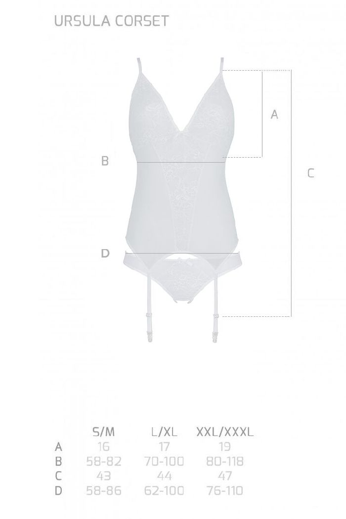 Корсет с кружевом Ursula white