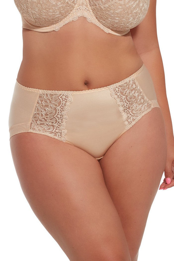 Трусики слип midi с вышивкой Betty coffe