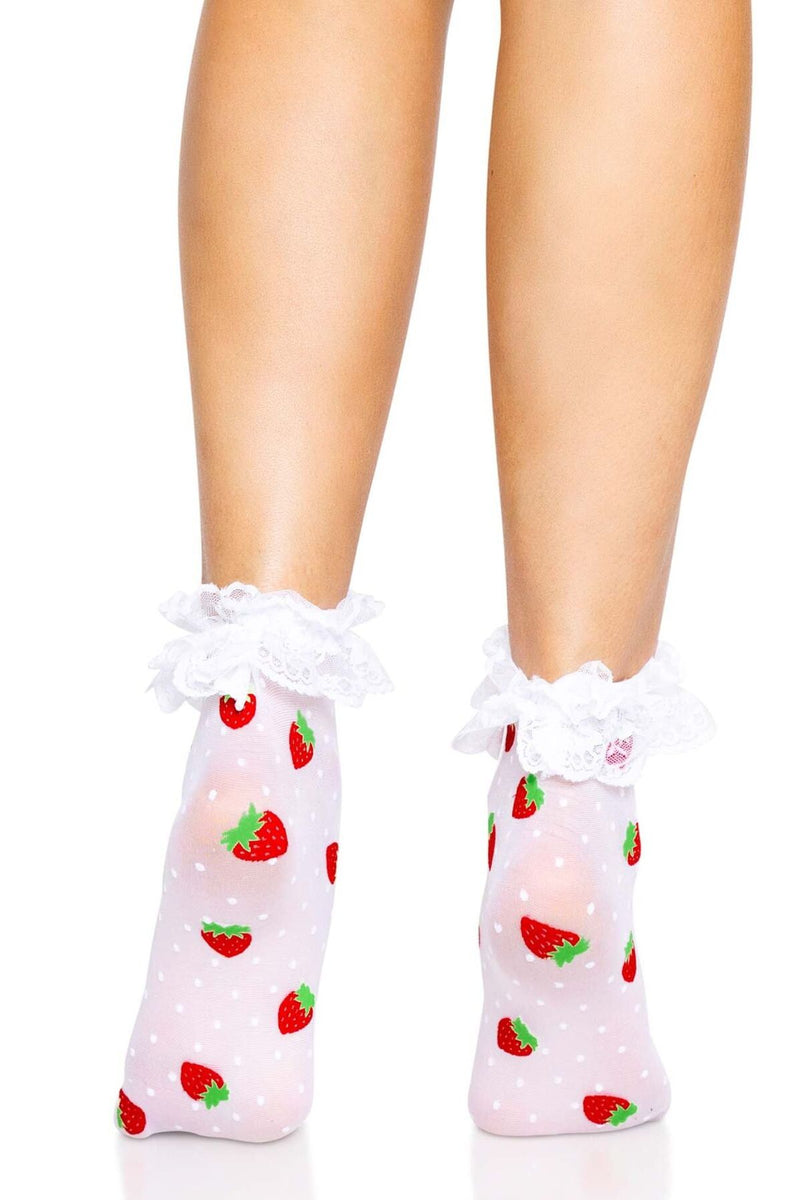 Носки с кружевной резинкой Strawberry Ruffle