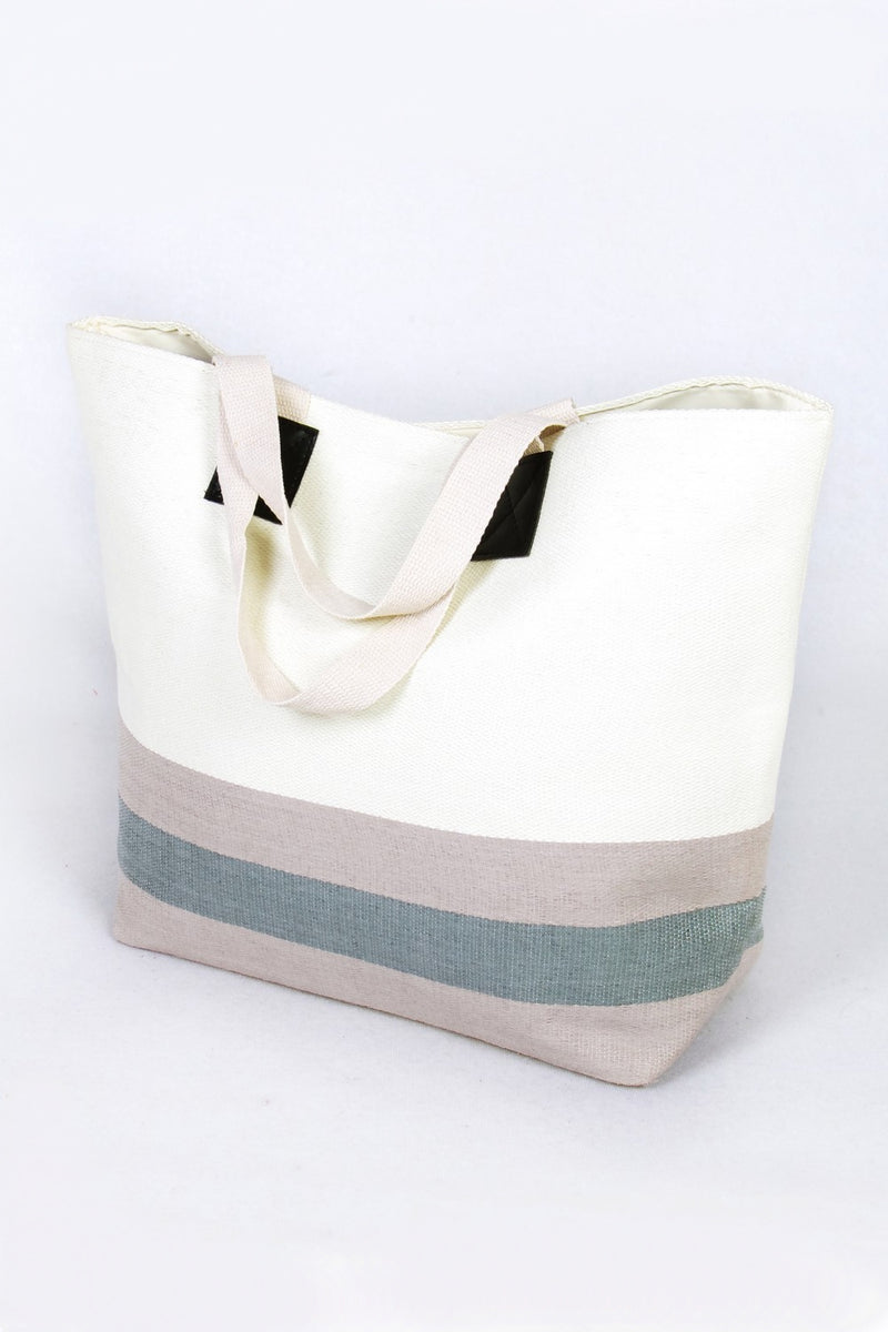 Пляжная сумка с полосками L112 Stripes white