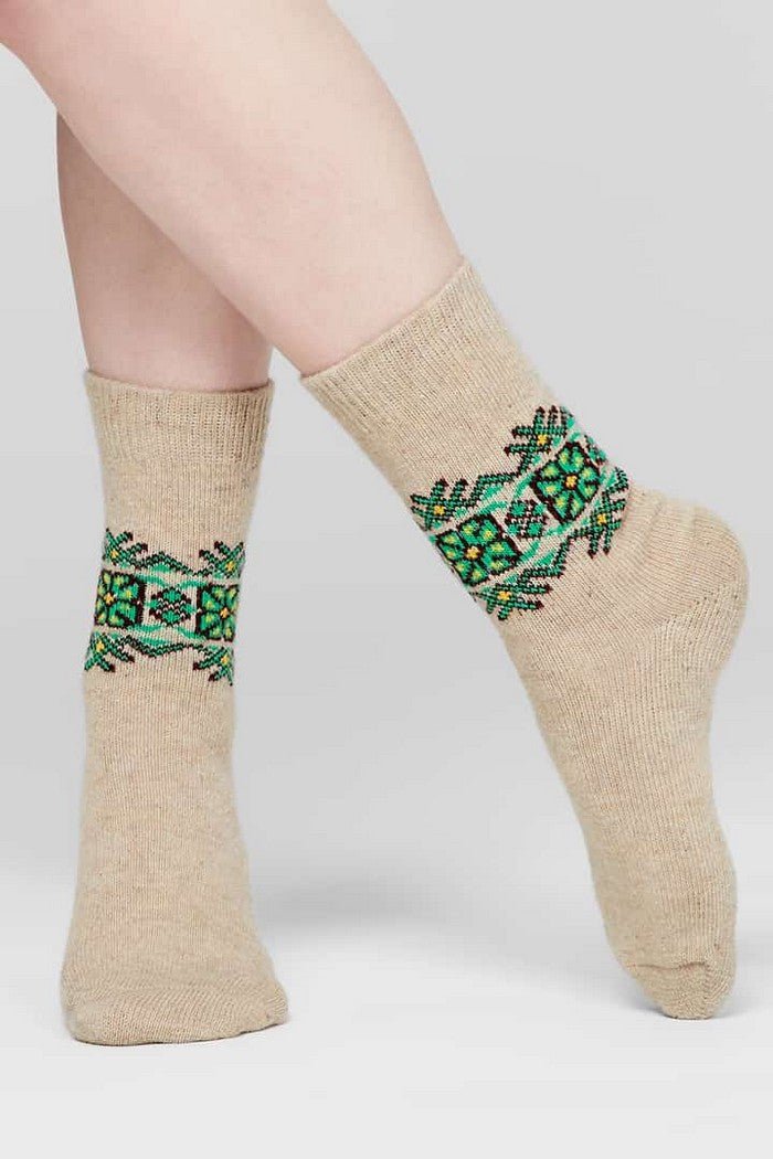 Шерстяные носки с принтом Wool W15