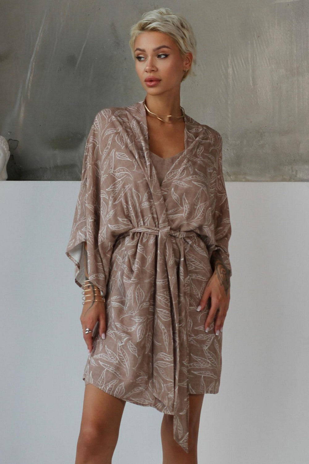 Халат с растительным принтом 1548/67008