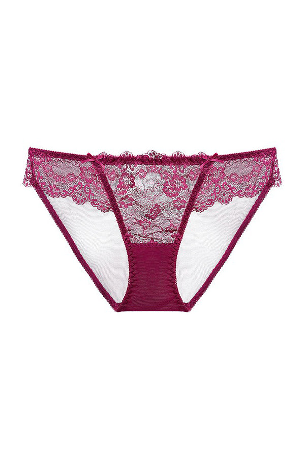 Кружевные трусики слип КС003БН wine red