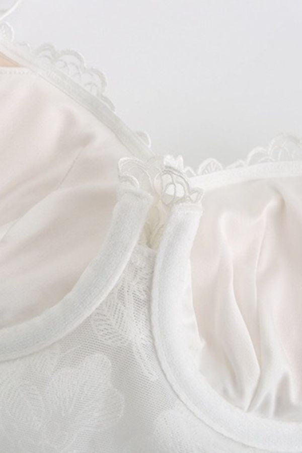 Бюстгальтер с цветочным кружевом КС006БВ white