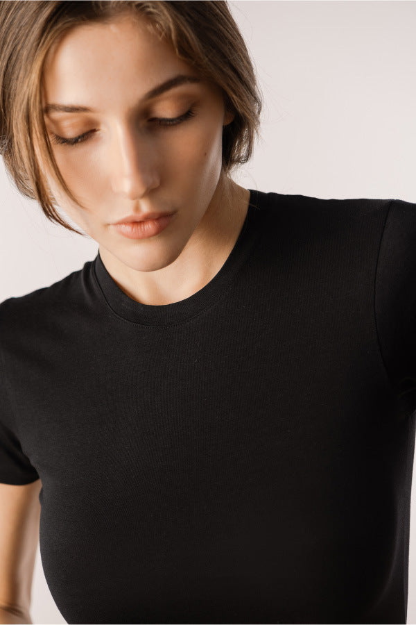 Хлопковая приталенная футболка L008 Laura