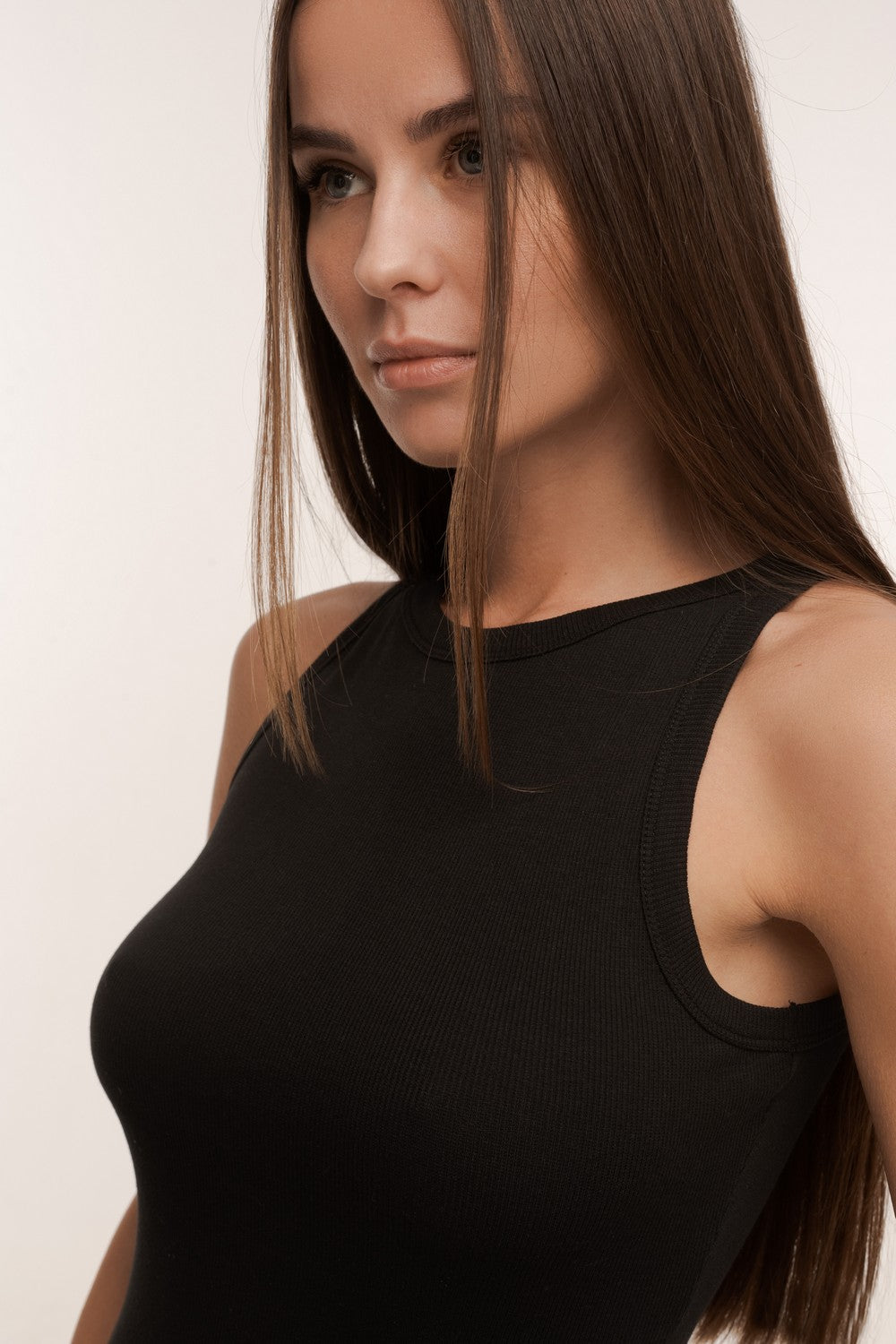 Хлопковая майка в рубчик L016R Sara