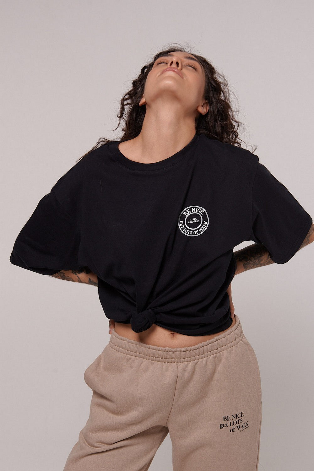 Хлопковая футболка с принтом L020 black