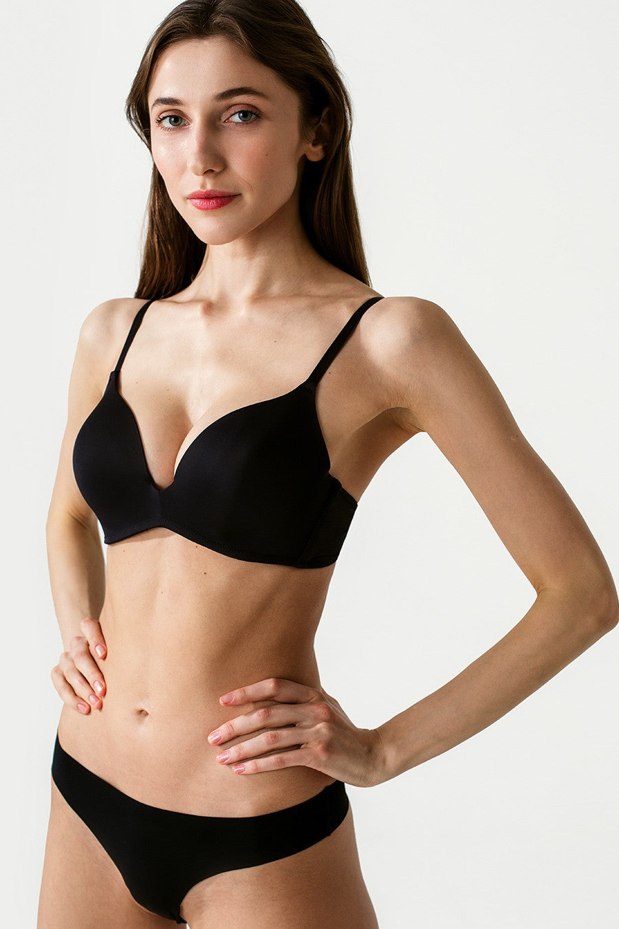 Бесшовные трусики бразилиана с кружевом L5128B-M Lentil