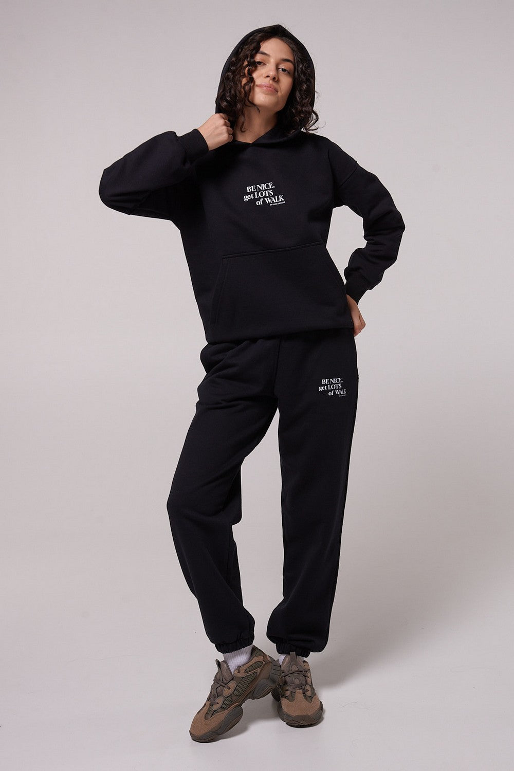 Трикотажное худи на флисе LC002h black