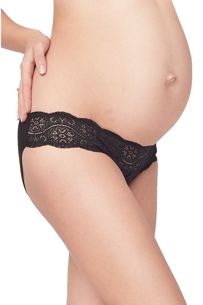 Хлопковые трусики слип для беременных с кружевом 551