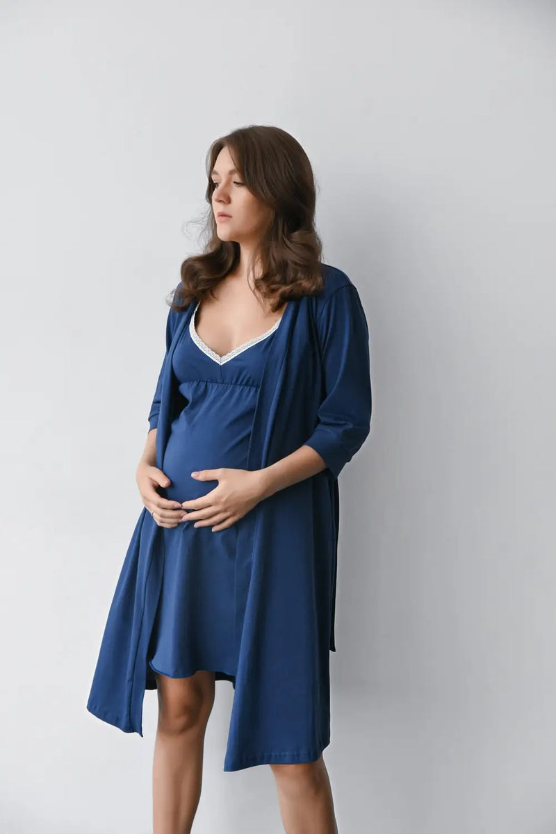 Халат для беременных и кормящих мам Rosemary 25316 indigo