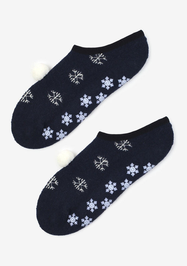 Шерстяные носки со снежинками Angora Terry W50