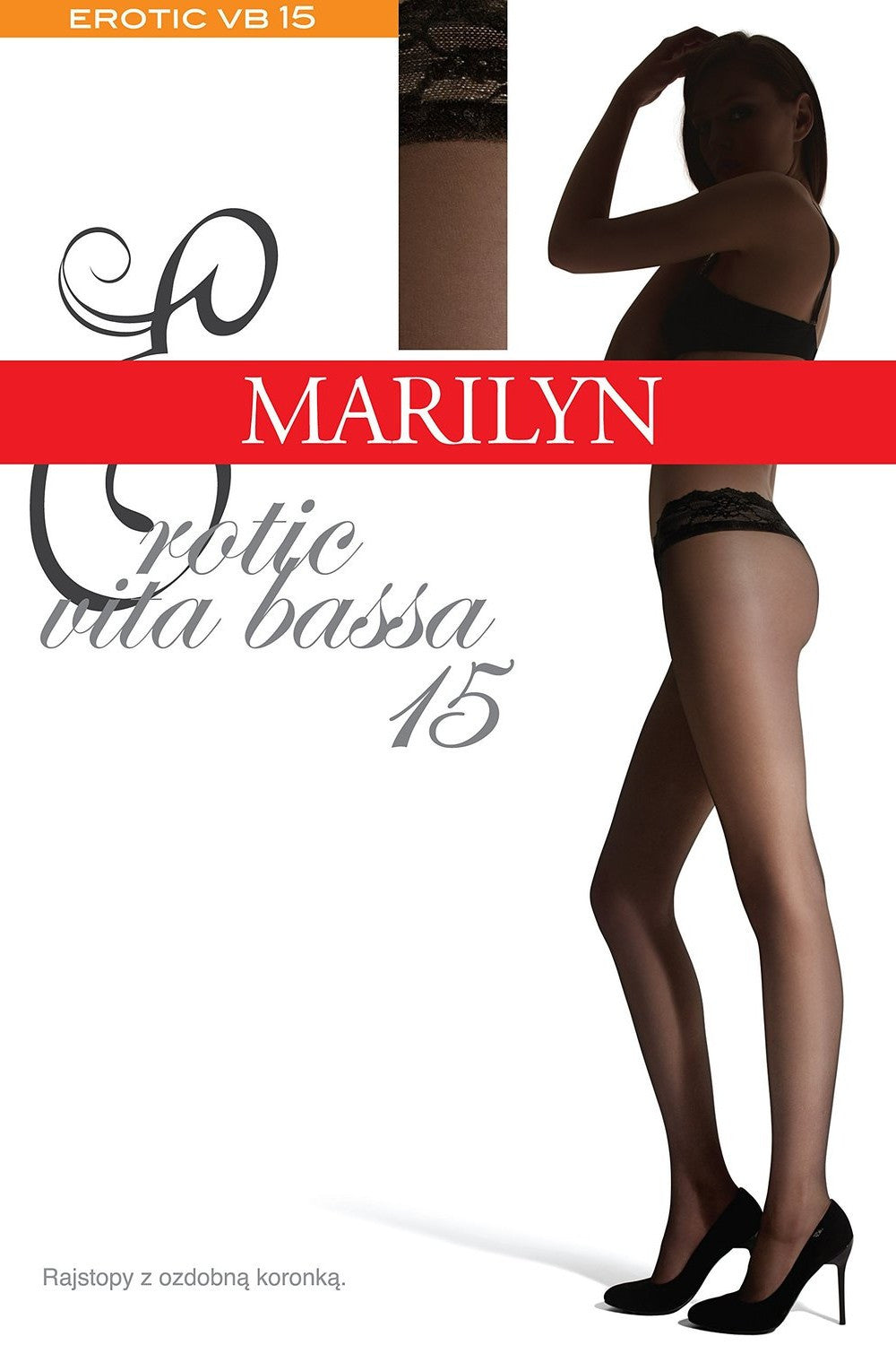 Заниженные колготки с кружевным поясом Erotic vita Bassa 15d