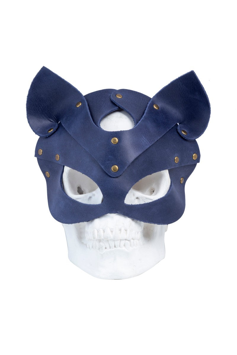 Кожаная маска с заклепками Lovecraft blue