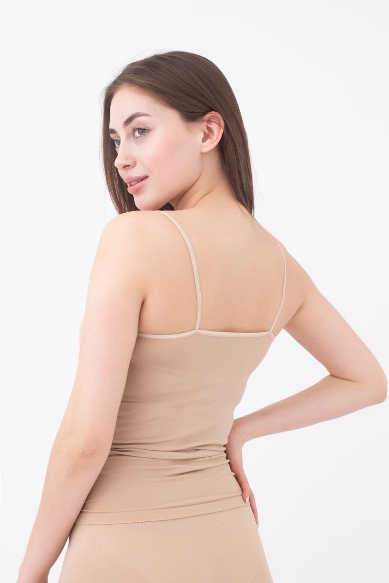 Бесшовная майка на тонких бретелях 1009615 Camisole naturale
