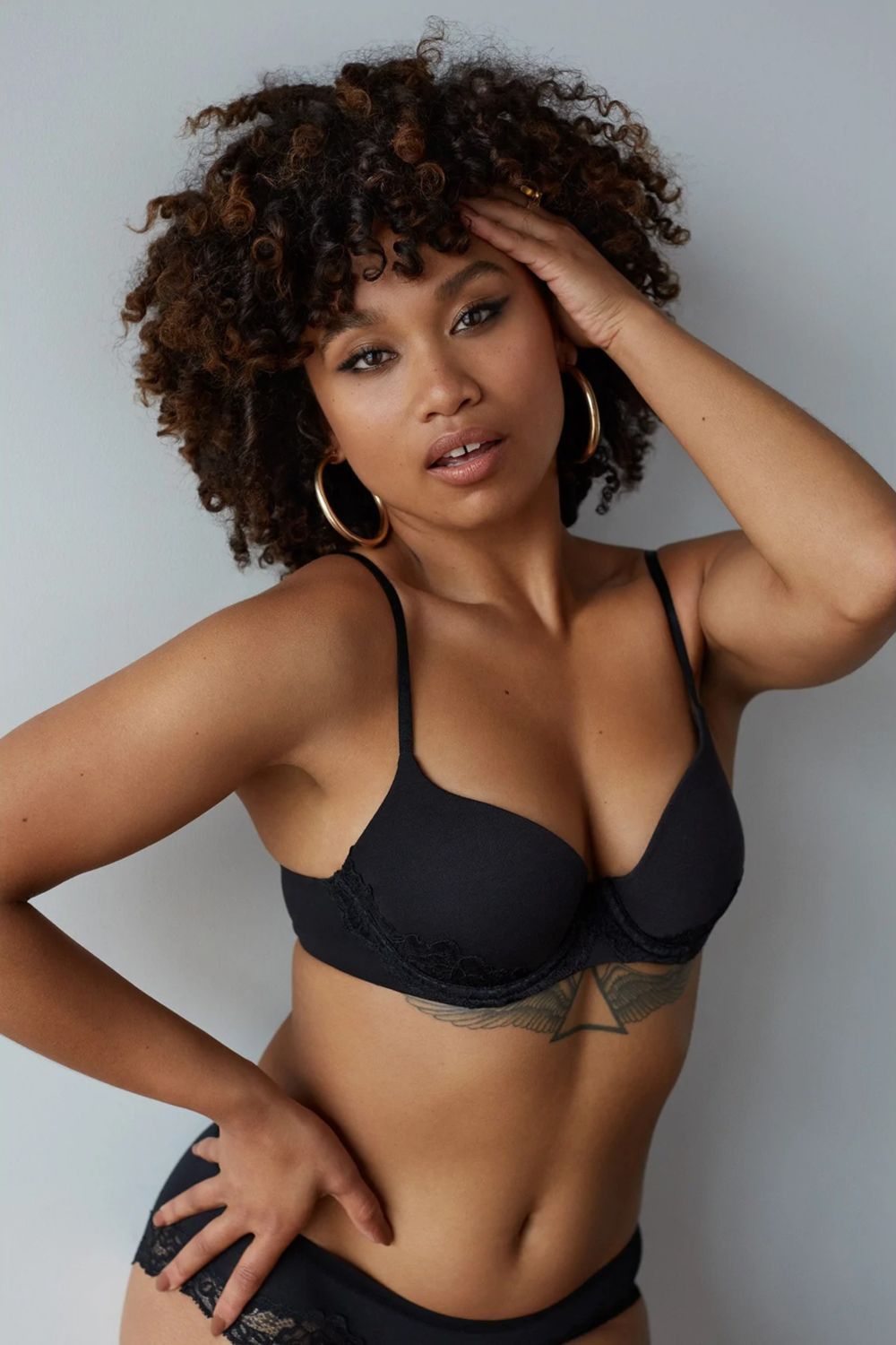 Гладкий хлопковый бюстгальтер Simply Me 2211612 black