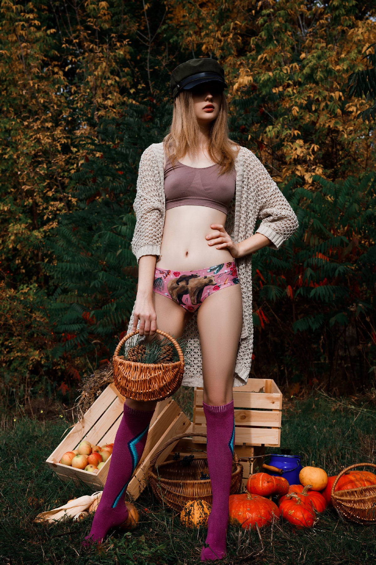 Трусики слип с принтом Winter Fairytale Bear