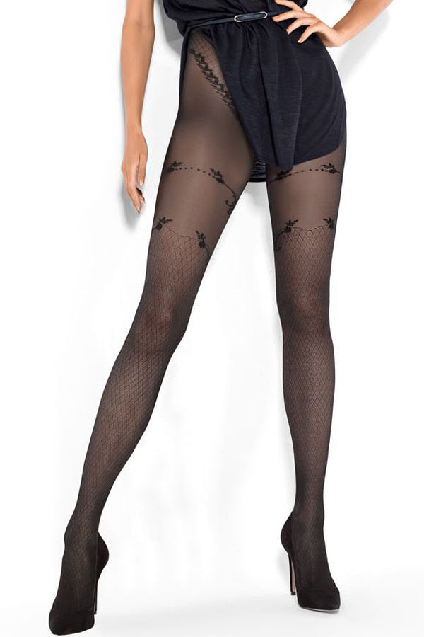 Колготки с имитацией сетки Nevia 09