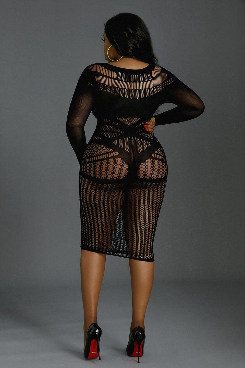 Платье сетка Plus Model 03 black