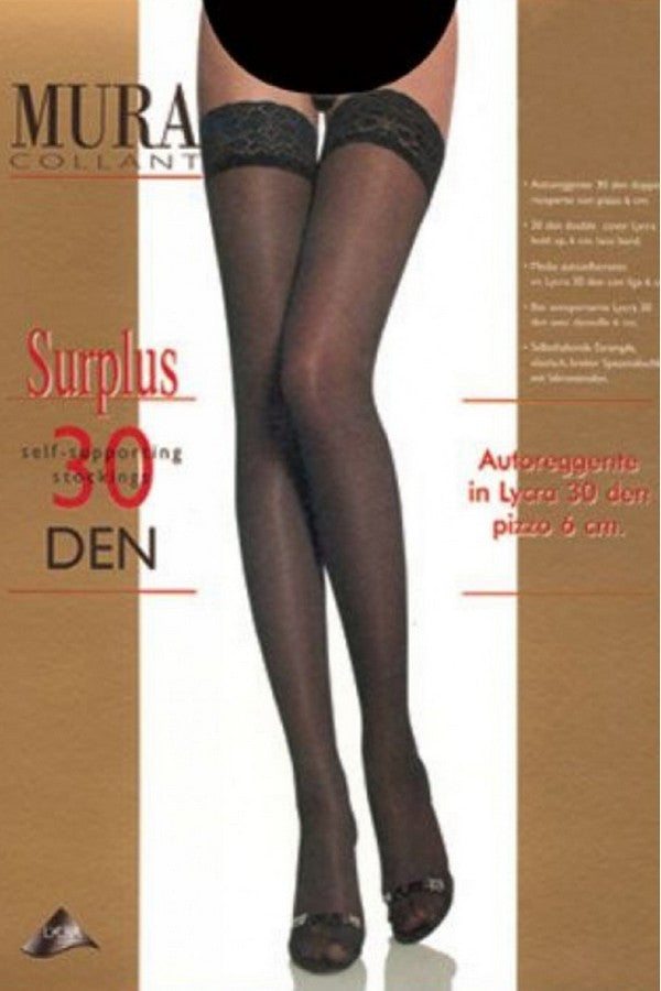 Матовые чулки с кружевной резинкой 828 Surplus 30d
