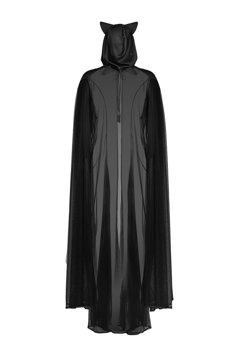 Плащ-накидка с капюшоном Vixen Robe black