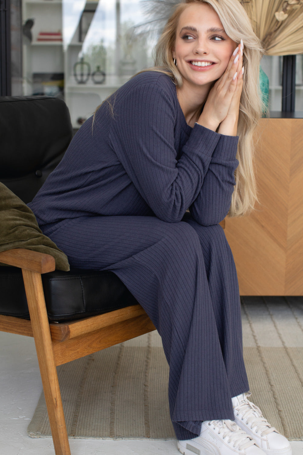 Домашний комплект в рубчик LH502-01 Viscose arctic night