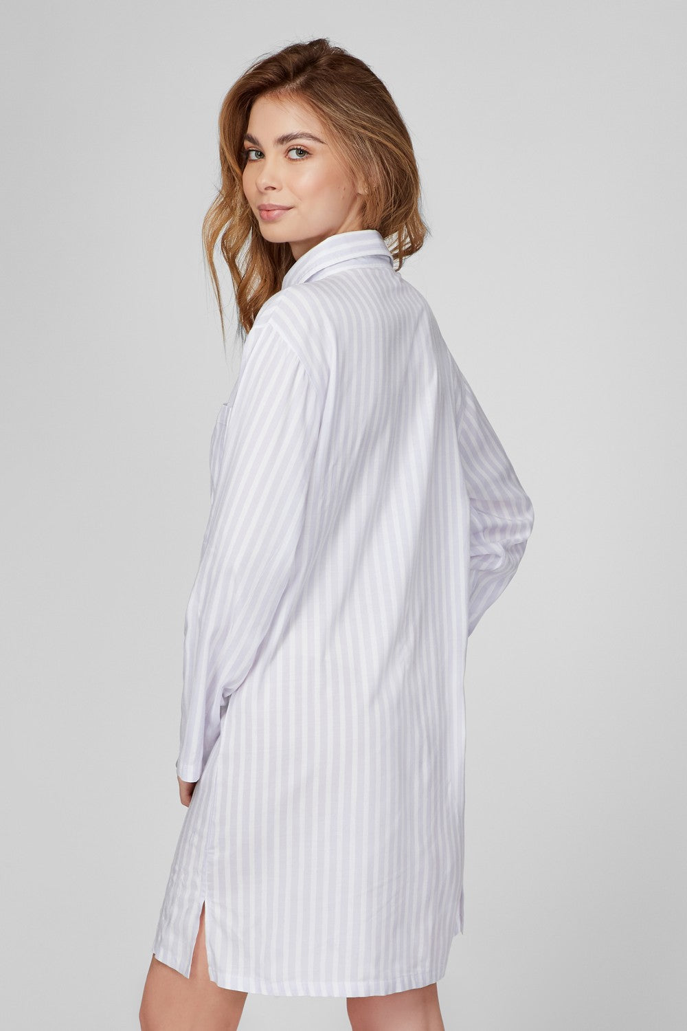 Ночная сорочка в полоску LH543-01 Provence lavender/white